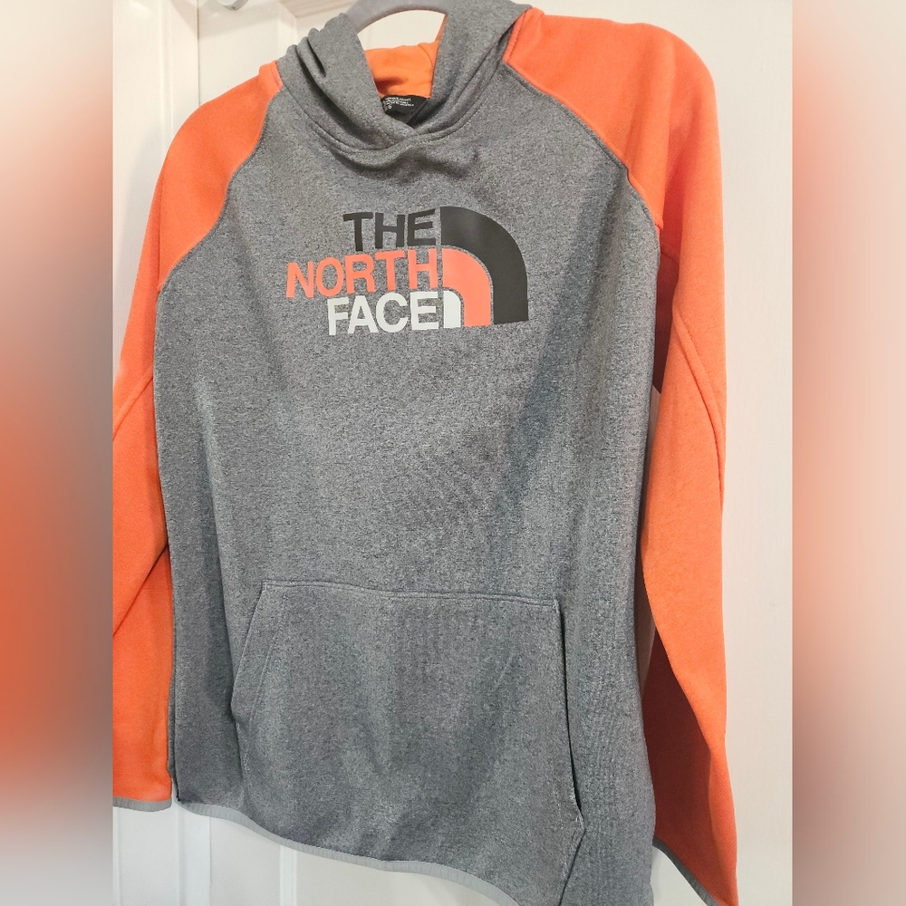 The North Face Gray and Orange Hoodie